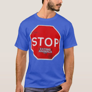 Stop Eating Animals vegetarian vegan road sign sub T-Shirt