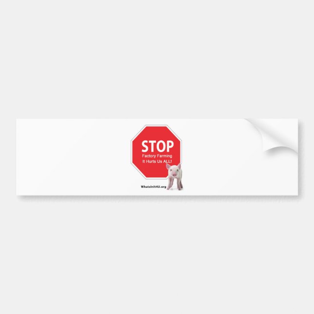Stop Factory Farms Series 1 Bumper Sticker (Front)