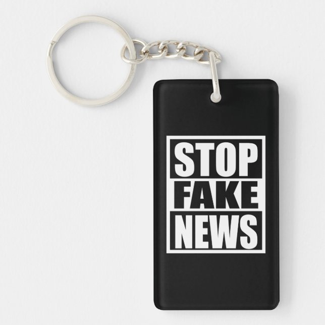 Stop Fake News Key Ring (Front)