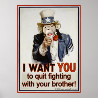 Stop fighting with your brother poster