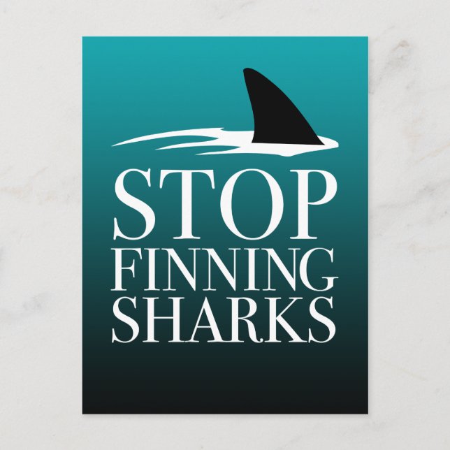 STOP FINNING SHARKS POSTCARD (Front)