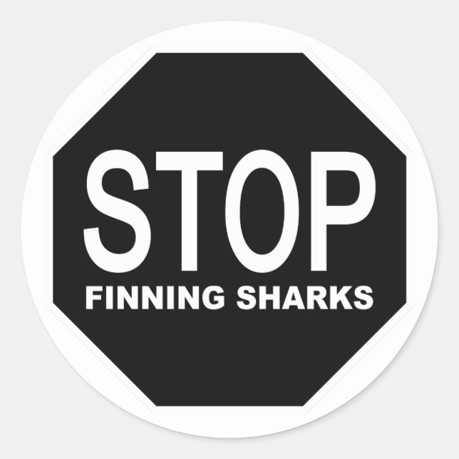 Stop Finning Sharks Sign Classic Round Sticker (Front)