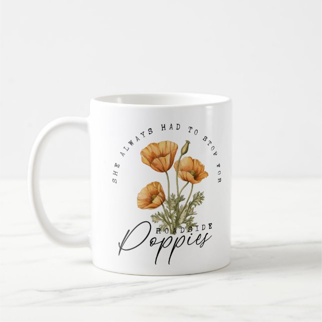 Stop For Roadside Poppies Coffee Mug (Left)