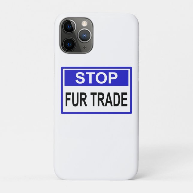 Stop Fur Trade Blue sign Case-Mate iPhone Case (Back)