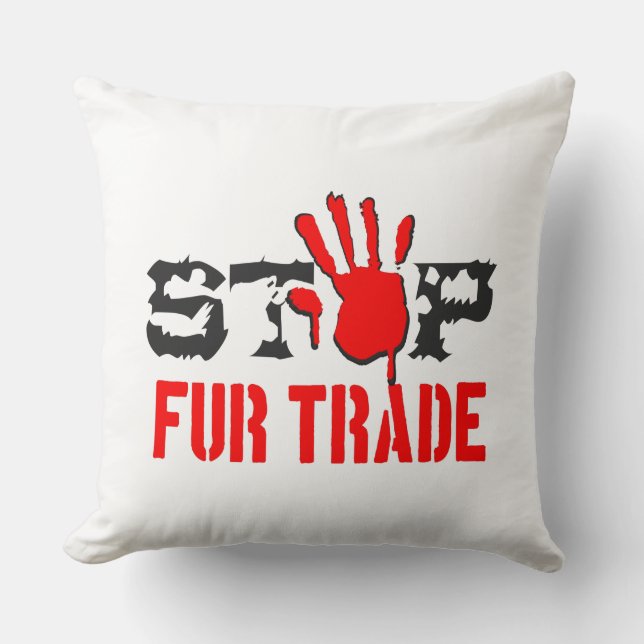 Stop Fur Trade Cushion (Front)