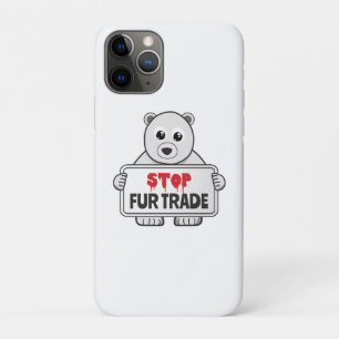 Stop Fur Trade Sad Polar Bear iPhone 11 Pro Case