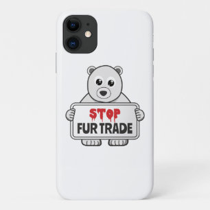 Stop Fur Trade Sad Polar Bear iPhone 11 Case