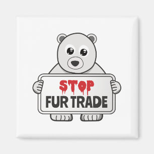 Stop Fur Trade Sad Polar Bear Magnet