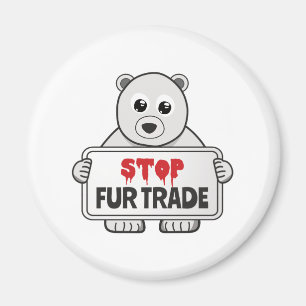 Stop Fur Trade Sad Polar Bear Magnet