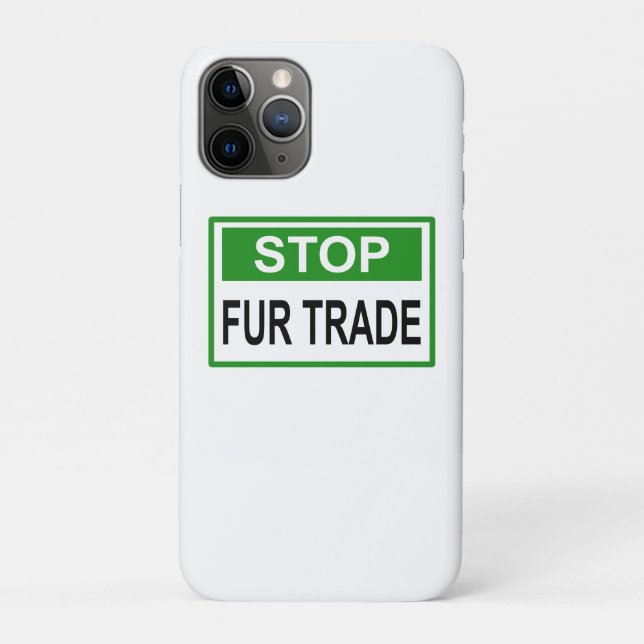 Stop Fur Trade Sign green Case-Mate iPhone Case (Back)