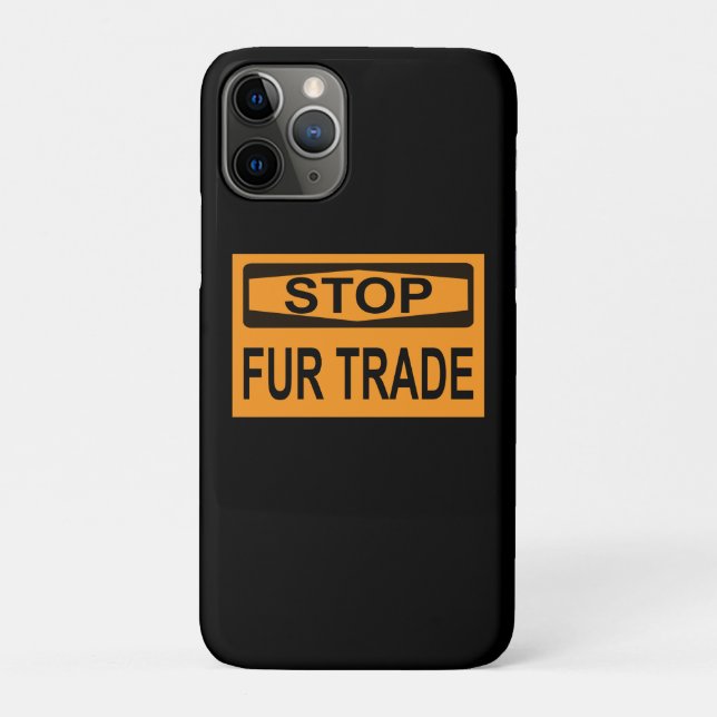 Stop Fur Trade Sign orange Case-Mate iPhone Case (Back)