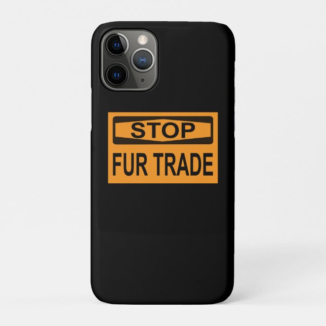 Stop Fur Trade Sign orange Case-Mate iPhone Case (Back)
