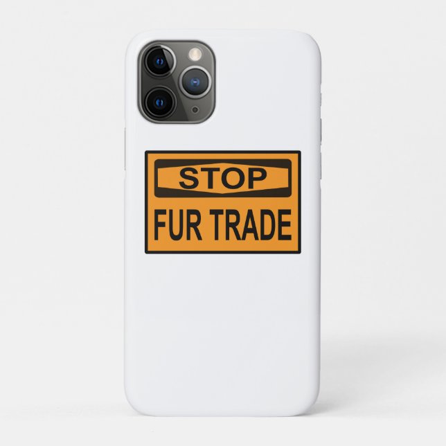 Stop Fur Trade Sign orange Case-Mate iPhone Case (Back)