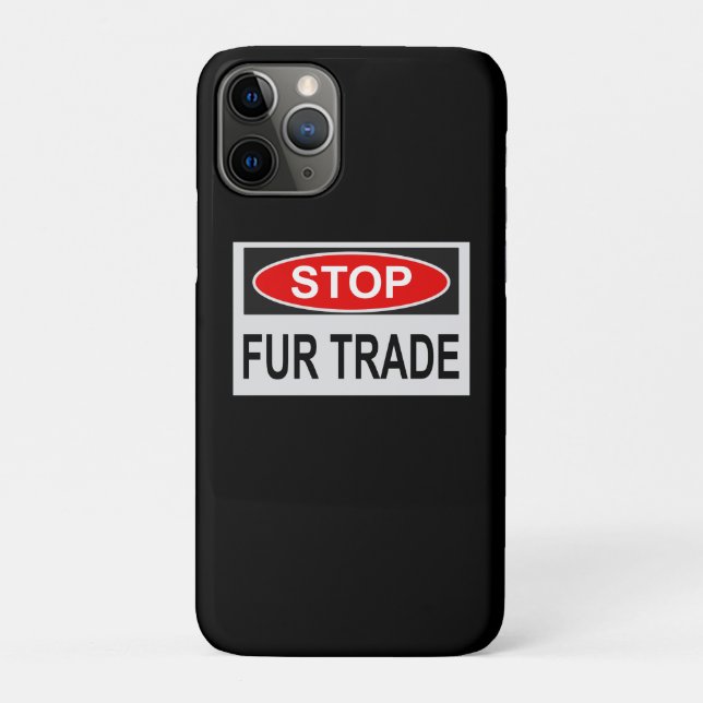 Stop Fur Trade Sign red Case-Mate iPhone Case (Back)