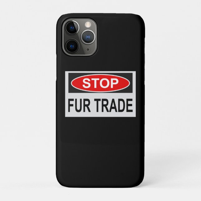 Stop Fur Trade Sign red Case-Mate iPhone Case (Back)