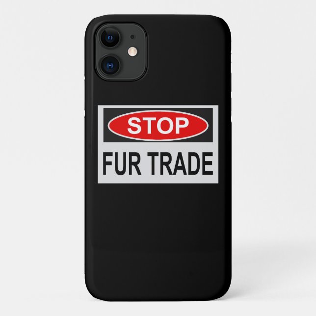 Stop Fur Trade Sign red Case-Mate iPhone Case (Back)
