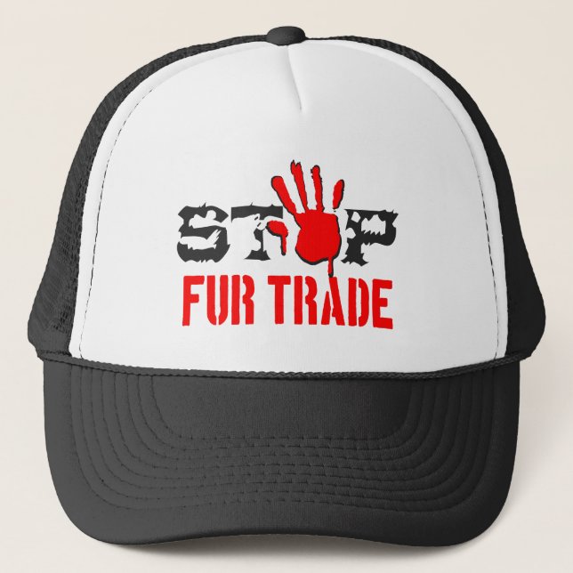 Stop Fur Trade Trucker Hat (Front)