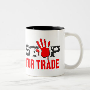 Stop Fur Trade Two-Tone Coffee Mug