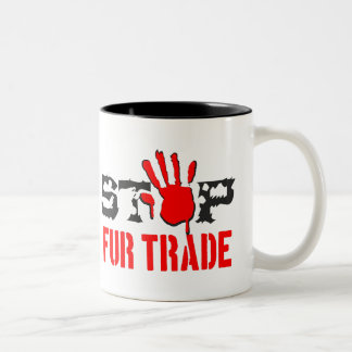 Stop Fur Trade Two-Tone Coffee Mug