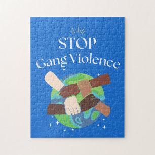 Stop Gang Violence Hands entwined Jigsaw Puzzle