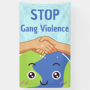Stop Gang Violence Handshake for Peace Banner