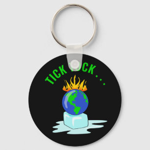 Stop Global Warming Climate Change Tick Tock...  Key Ring