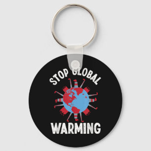 Stop Global Warming Environmental Protection Acces Key Ring