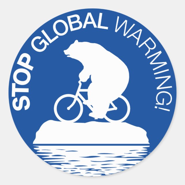 Stop Global Warming: Polar Bear Bicycle Stickers (Front)