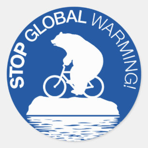 Stop Global Warming: Polar Bear Bicycle Stickers