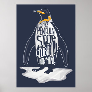 Stop Global Warming Save the Sea Animals Poster