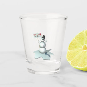 stop global warming shot glass