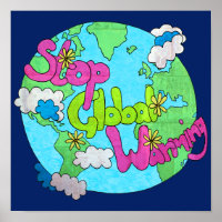 Stop Global Warming - Textured | Square Poster