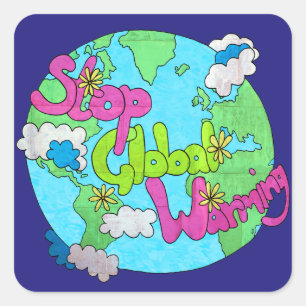 Stop Global Warming - Textured   Stickers