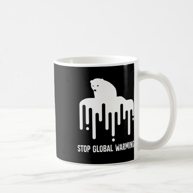 Stop Glol Warming Climate Change Polar Bear Enviro Coffee Mug (Right)