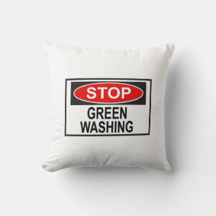 Stop Greenwashing Sign (1) Cushion