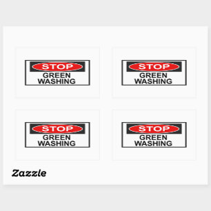 Stop Greenwashing Sign (1) Rectangular Sticker