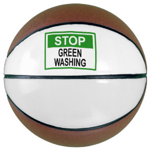 Stop Greenwashing Sign Button Basketball