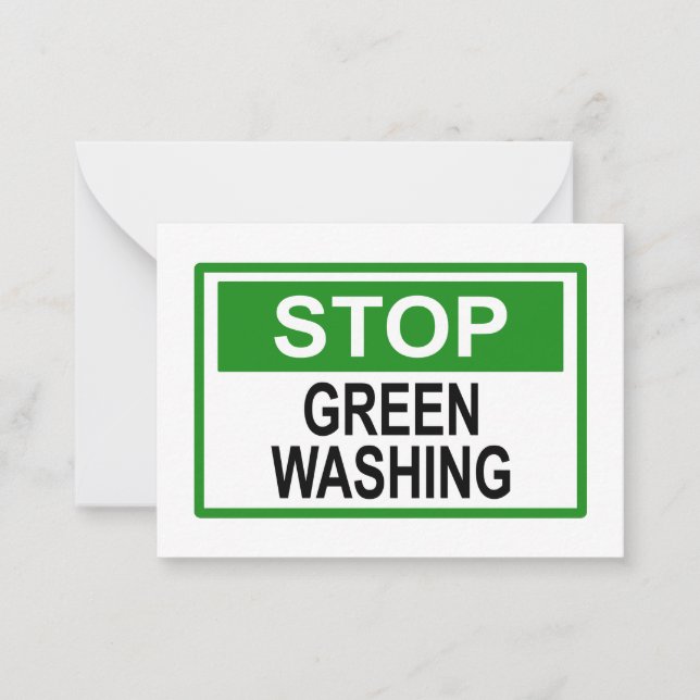 Stop Greenwashing Sign Button Card (Front)