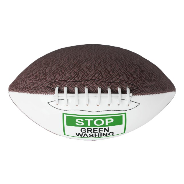 Stop Greenwashing Sign Button Football (Front)