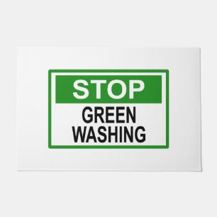 Stop Greenwashing Sign Doormat