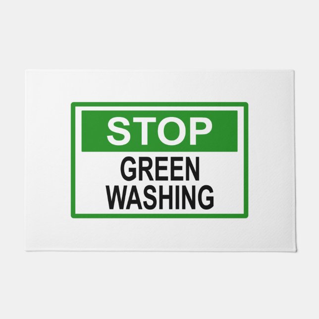 Stop Greenwashing Sign Doormat (Front)