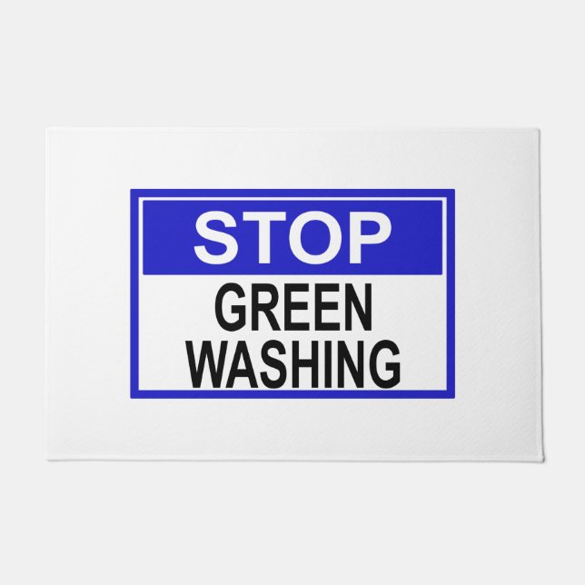 Stop Greenwashing Sign Doormat (Front)