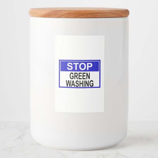 Stop Greenwashing Sign Food Label (Front)