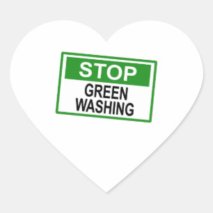 Stop Greenwashing Sign Heart Sticker