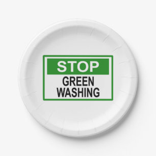Stop Greenwashing Sign Paper Plate