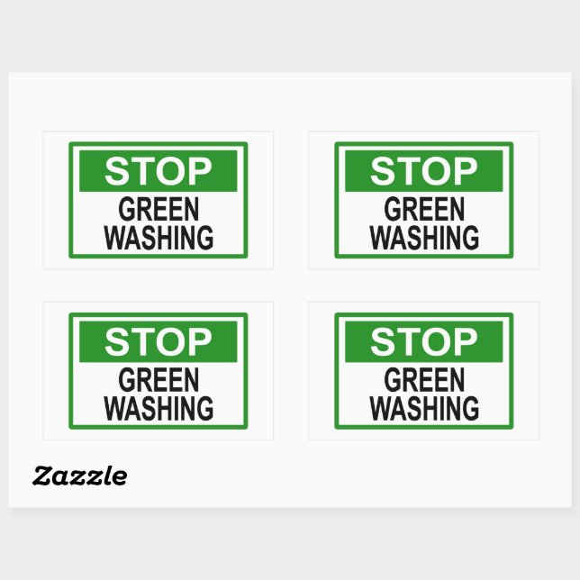 Stop Greenwashing Sign Rectangular Sticker (Sheet)