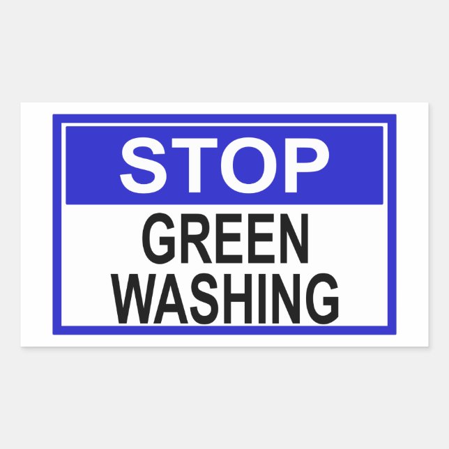 Stop Greenwashing Sign Rectangular Sticker (Front)