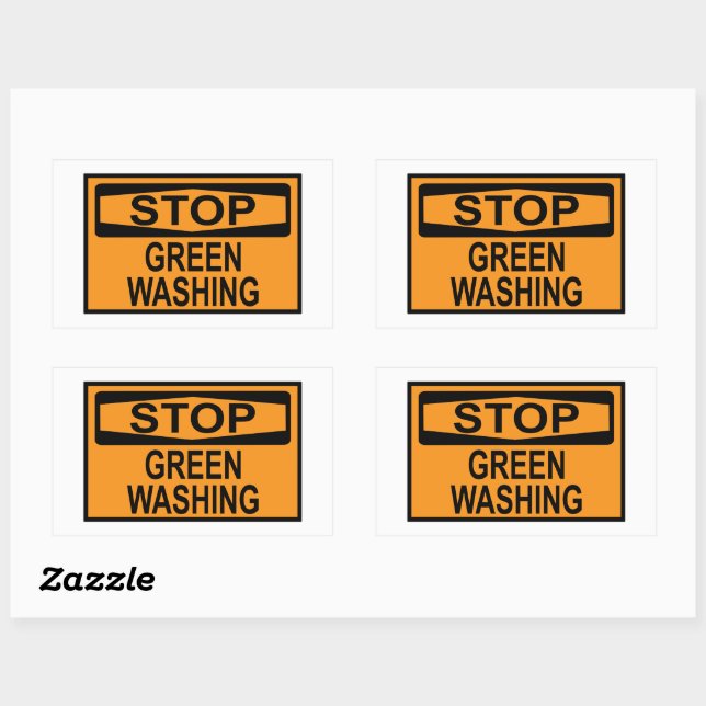 Stop Greenwashing Sign Rectangular Sticker (Sheet)