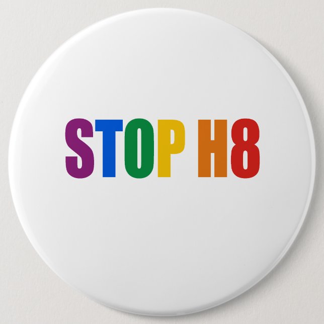STOP H8 6 CM ROUND BADGE (Front)