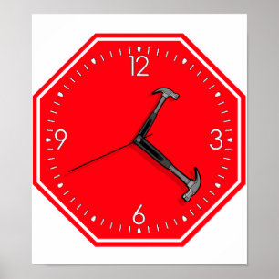 Stop Hammer Time Sign Clock
